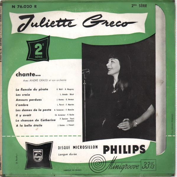 Juliette Gréco - Juliette Gréco Chante... - 2e Série (1953)